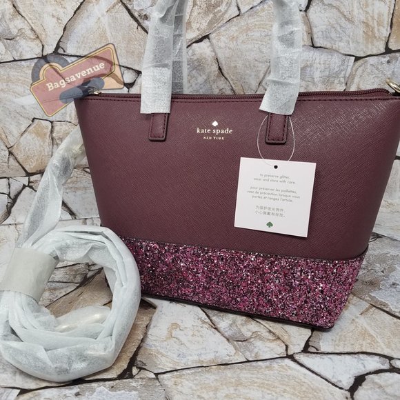 #bagsavenue Ina Saffiano PVC Cherrywood Burgundy Satchel Crossbody Kate Spade - Picture 3 of 13